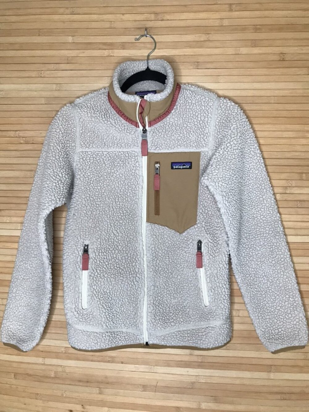 PATAGONIA Jacket Womens XXS Classic RETRO-X Oatmeal DEEP PILE FLEECE